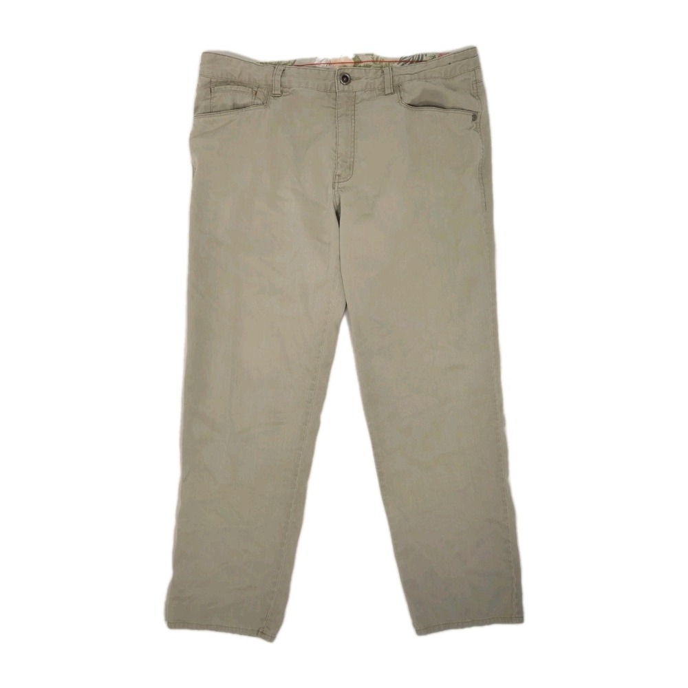 Tommy Bahama Collins Pants Mens 38x32 Beige Relaxed Fit 5-Pocket Chino Safari